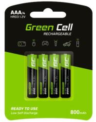 Green Cell Green Cell 4x baterie AAA HR03 800mAh (GR04 Működési hőmérséklet -20 és 60 C Akkumulátor típusa: AAA) Baterie reincarcabila