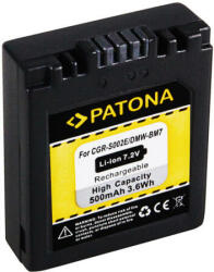 PATONA PANASONIC DMW-BM7 FZ20 FZ10 FZ4 FZ5 CGA-S002E 500mAh / 7.2V / 3.6Wh Li-Ion baterie / baterie reîncărcabilă - Patona (PT-1027)