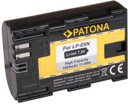 PATONA Canon LP-E6N LPE6N Baterie / Baterie Canon LP-E6N LPE6N EOS 80D 7D 70D 6D 60D Mark II Mark III R5D EOS R - Patona (PT-1260)