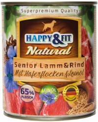 Happy&Fit Natural Dog with Senior Lamb & Beef Oatmeal & Flaxseed Oil 800 g