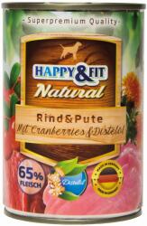 Happy&Fit Natural Dog Beef & turkey & cranberries & Saffron oil 400 g