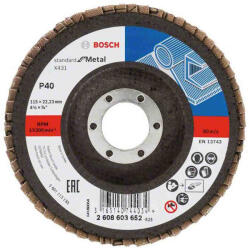 Bosch X431 legyező csiszolótárcsa, Standard for Metal, 115 mm, 22, 23 mm, 40 2608603652 (2608603652)
