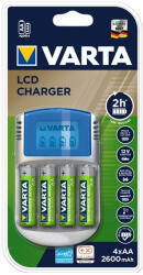 VARTA 57070 LCD Charger Incarcator 4 Canale AA (R6) / AAA (R3) 2h 12V& USB (A0114366)