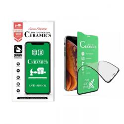 Samsung Galaxy A22 4G, A31, A32 4G, A33 5G, M32 4G, Vivo V21, V21 5G, V21s, V21, V21 4G, Honor 9A Ceramic lcd kijelző edzett kerámia karcálló védőfólia, ütésálló fólia (9D, 9H), fekete
