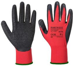  Védőkesztyű, latex, L méret "Flex Grip", piros-fekete (MED207) - webpapir