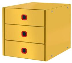 LEITZ Irattároló, laminált karton, 3 fiókos, LEITZ "Cosy Click&Store", melegsárga (E53680019)
