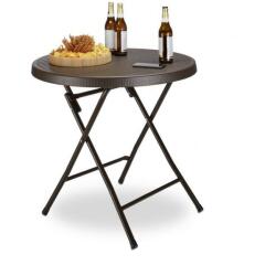 BASTIAN Összecsukható kerti asztal barna kerek alakú 10020057_br_rd