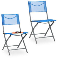  Easy kerti szék összecsukható kék-szürke 2 db-os szett 10035906
