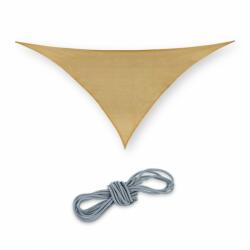 Relaxdays Háromszög alakú HDPE napellenző napvitorla homokszin 3x3x4, 25 m 10037825_33425