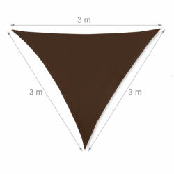  Háromszög alakú árnyékoló napvitorla barna 3x3x3 m 10035861_3x3