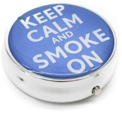 Angelo Kör alakú zsebhamutál - Keep Calm and Smoke On felirattal - kék (A-400800-12)