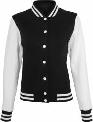 Build Your Brand Női baseball felső College - Fekete / fehér | XL (BY027-1000035947)