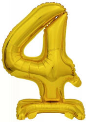 Amscan Gold, Arany mini 4-es szám fólia lufi talppal 38 cm (DPA9910072)