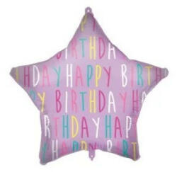 Procos Happy Birthday Purple Star fólia lufi 46 cm (PNN92432) - eking