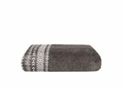  Bordűrös frottír törölköző, Szürkésbarna, 70x140 cm (500 g/m2)