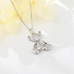 Platinával bevont kis maci nyaklánc CZ kristályokkal (0326. ) (A318-4611G40440)