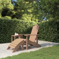 vidaXL Scaun de grădină Adirondack cu suport pentru picioare maro HDPE (318647)