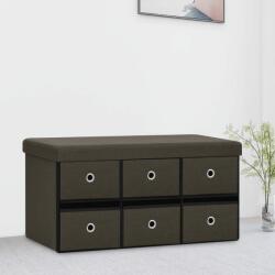vidaXL Bancă depozitare pliabilă maro închis 76x38x38cm imitație pânză (338814)