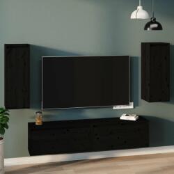 vidaXL Dulapuri de perete 2 buc. negru 30x30x80 cm lemn masiv de pin (813504) Raft