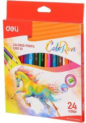 Deli Színes ceruzakészlet, háromszögletű, DELI Color Run, 24 különböző szín (DEC00320)
