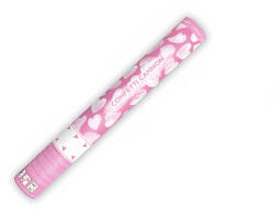 PartyDeco S. r. o Konfetti kilövő ágyú, fehér szív, 40cm