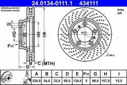 ATE Disc frana ATE 24.0134-0111.1 (24.0134-0111.1)