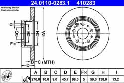 ATE Disc frana ATE 24.0110-0283.1 (24.0110-0283.1)