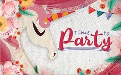 Simetro Комплект покани за рожден ден Simetro - Unicorns, 10 бр