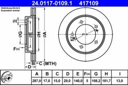 ATE Disc frana ATE 24.0117-0109.1 (24.0117-0109.1)