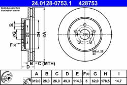 ATE Disc frana ATE 24.0128-0753.1 (24.0128-0753.1)