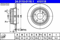 ATE Disc frana ATE 24.0110-0118.1 (24.0110-0118.1) - automobilus