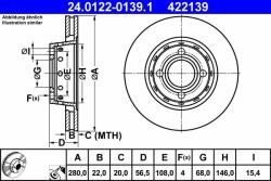 ATE Disc frana ATE 24.0122-0139.1 (24.0122-0139.1)
