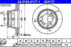 ATE Disc frana ATE 24.0124-0117.1 (24.0124-0117.1) - automobilus