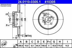 ATE Disc frana ATE 24.0110-0305.1 (24.0110-0305.1)