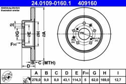 ATE Disc frana ATE 24.0109-0160.1 (24.0109-0160.1)