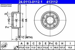 ATE Disc frana ATE 24.0113-0112.1 (24.0113-0112.1)