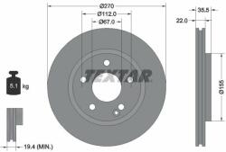 TEXTAR Disc frana TEXTAR PRO 92124503 (92124503)