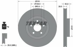 TEXTAR Disc frana TEXTAR PRO 92317203 (92317203)