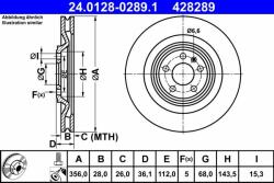 ATE Disc frana ATE 24.0128-0289.1 (24.0128-0289.1)