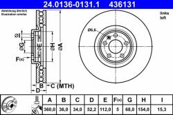 ATE Disc frana ATE 24.0136-0131.1 (24.0136-0131.1)