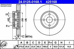 ATE Disc frana ATE 24.0125-0168.1 (24.0125-0168.1)
