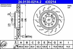 ATE Disc frana ATE 24.0130-0214.2 (24.0130-0214.2)