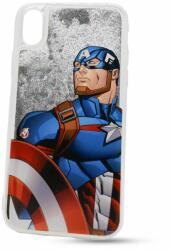 MARVEL Husă Marvel TPU iPhone XR Liquid Captain America model 011 (licență) - transparent