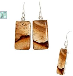  Cercei din Jasp Desert cu Argint 925 - 40x13x3 mm - 1 Pereche