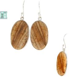  Cercei din Jasp Desert cu Argint 925 - 43x15x4 mm - 1 Pereche