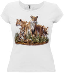  Oroszláncsalád - Női Pamut Póló -2XL