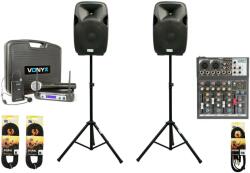 Szett Speaker Set - M10 (2x400W) Aktív hangfal szett + Keverő + Mikrofon + Állvány + Kábelek