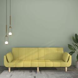 vidaXL Canapea extensibilă cu 2 locuri, 2 perne, verde, textil (337565) Canapea