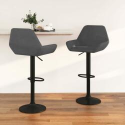 vidaXL Scaune de bar, 2 buc. , gri închis, catifea (339369)
