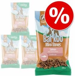 Barkoo 4x200g Barkoo Mini Bones - Lazac, sárgarépa & kakukkfű (semi-moist) gabonamentes kutyasnack